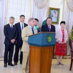 Prime Minister Muhammad Shehbaz Sharif addressing a ceremony for signing of agreement for Unit 5 of Chashma Nuclear Power Plant (C-5)