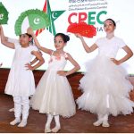 Children performing in tableau during Curtain-Raiser Event Celebrating 10Years of CPEC at Auditorium Ministry PD&SI