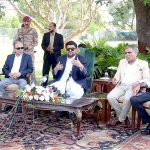 Governor Sindh Kamran Khan Tessori briefs media about the biggest ever ration drive of 20000 ration bags under Taqatwar Pakistan programme at Governor House
