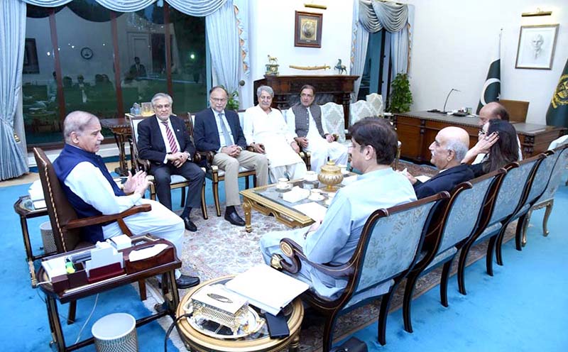 A delegation of Pakistan People’s Party calls on Prime Minister Muhammad Shehbaz Sharif