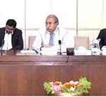 Senator Mohsin Aziz, Chairman Senate Standing Committee on Interior presiding over a meeting of the committee at Parliament House