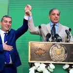 As a token of appreciation and to thank the people and Government of Azerbiajan for hosting Prime Minister Muhammad Shehbaz Sharif and his delegation last week, the Prime Minister is holding hand of the Ambassador of Azerbaijan to Pakistan H.E. Khazar Farhadov during a ceremony