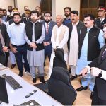 Chairman Senate, Muhammad Sadiq Sanjrani visiting newly established broadcasting room in the Senate after its inauguration at Parliament House