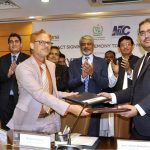 Federal Minister for IT and Telecommunication Syed Amin Ul Haque witnessing the 'MoU Signing Ceremony of TDM to IP and Copper Wire to Optical Fiber Cable Migration of NTC Exchanges Phase 2' at National Telecommunication Corporation (NTC) Headquarters