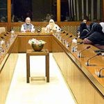 Students and faculty members of Riphah International University, Islamabad in a meeting with Senator Mushtaq Ahmed at Parliament House