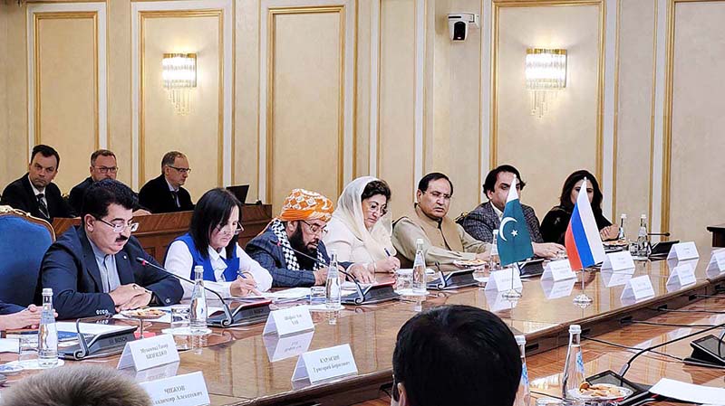 Chairman Senate Muhammad Sadiq Sanjrani along with the delegation meeting the Speaker of the Russian Federation Council Valentina Matviyenko