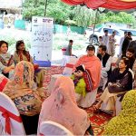 Senator Seemee Ezdi, Chairperson Senate Standing Committee on Climate Change and members of the committee are being briefed during their visit to Farash Town, Islamabad managed by World Wildlife Fund (WWF) and Australian Aid