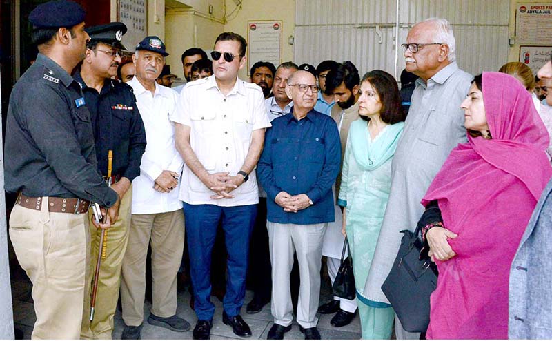 Senator Walid Iqbal, Chairman Senate Standing Committee on Human Rights presiding over a meeting of the committee at Central Jail Adiala, Rawalpindi