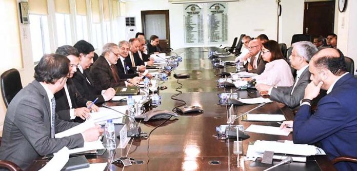Federal Minister for Finance and Revenue Senator Mohammad Ishaq Dar chairing the meeting of the Cabinet Committee on Inter-Governmental Commercial Transactions (CColGCT)