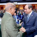 Prime Minister Muhammad Shehbaz Sharif meeting the President of Egypt Abdel Fattah El-Sisi during the New Global Financing Pact Summit in Paris