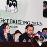 Balochistan Minister for Finance Zmarak Khan Achakzai addressing Post Budget 2023-24 Press Conference at Civil Secretariat