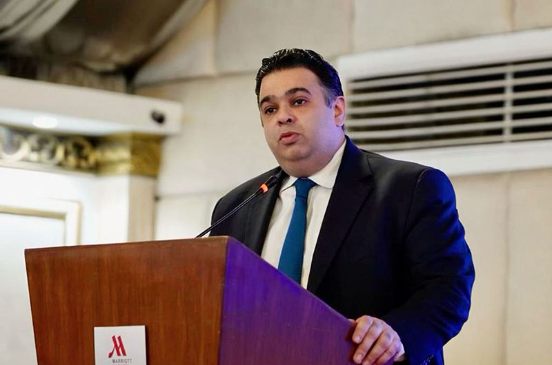 MOS/SAPM on Public Communication & Digital Platforms Fahd Haroon delivering a keynote speech at Microsoft EduDay event