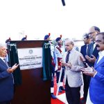 Prime Minister Muhammad Shehbaz Sharif laying the foundation stone of National Police Hospital