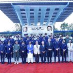 Prime Minister Muhammad Shehbaz Sharif in a group photo with several Federal Ministers, senior officials of Islamabad Police and District Administration after the groundbreaking ceremony of National Police Hospital