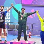 Pakistan’s Saifullah Solangi wins 2 gold, 1 silver and bronze in power-lifting event in the ongoing Special Olympics World Games in Berlin