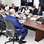 Finance Minister Senator Mohammad Ishaq Dar chairing the concluding session of the Business & Technical Anomaly Committees meeting at FBR