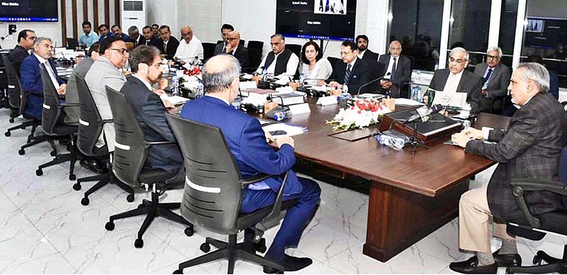 Finance Minister Senator Mohammad Ishaq Dar chairing the concluding session of the Business & Technical Anomaly Committees meeting at FBR