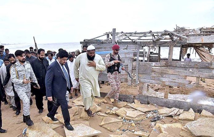 Governor Sindh Kamran Tessori visiting coastal area of Younas Abad Governor Sindh Kamran Tessori visiting coastal area of Younas Abad