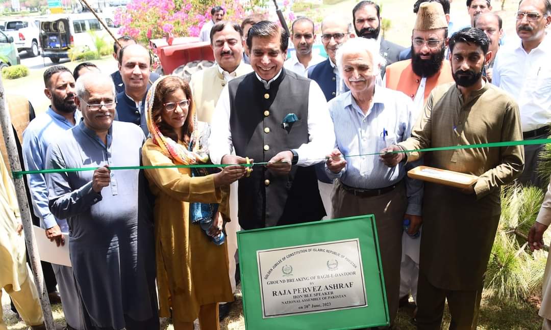 NA Speaker performs groundbreaking of Bagh-e-Dastoor