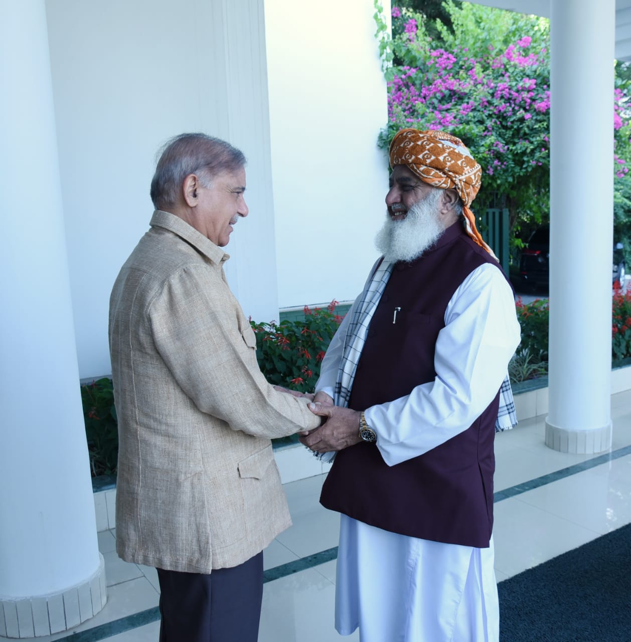 President JUI-F Maulana Fazl-Ur-Rehman calls on the Prime Minister Muhammad Shehbaz Sharif