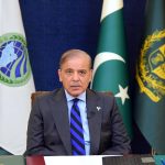 Prime Minister Muhammad Shehbaz Sharif addresses the 23rd SCO Summit hosted virtually by India