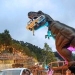 A huge model of a dinosaur at Dino Valley Park