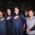 Federal Minister for Overseas Sajid Hussain Turi participates in the procession process of Ashura along with the leaders of the "Peace Committee"