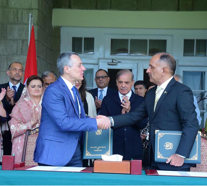 Swiss Foreign Minister Ignazio Cassis and Chairman NDMA Lt. Gen. Inam Haider Malik signed a Memorandum of Understanding between Pakistan & Switzerland to promote cooperation in the field of natural disasters management. Prime Minister Muhammad Shehbaz Sharif witnessed the signing ceremony