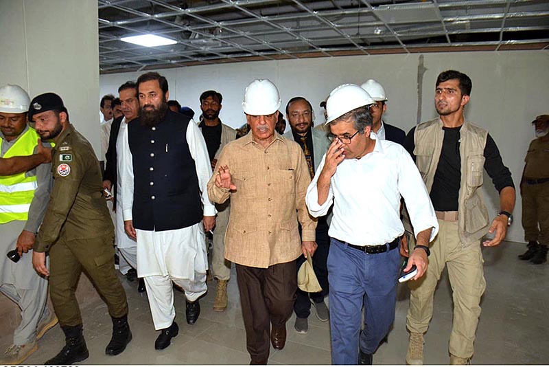 Prime Minister Muhammad Shehbaz Sharif visits the under-construction Nistar II Hospital