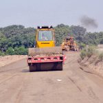 Heavy machinery is being used for the expansion of the head Muhammad Wala road.