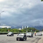 An attractive view of thick clouds hovering over the skies of the Federal Capital
