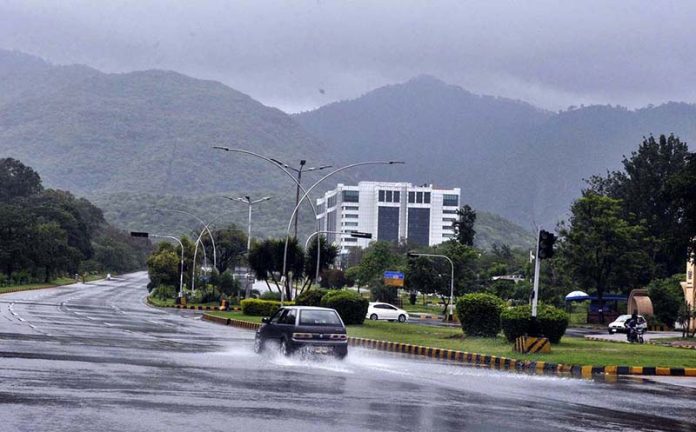 An attractive view of clouds hovering over the sky after rain in the Federal Capital.