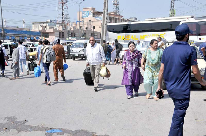 People arriving back to the city after spending Eid holidays with their family members in hometowns