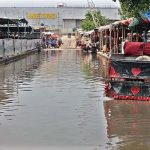 view of stagnant rain water at Fruit and Vegetable market