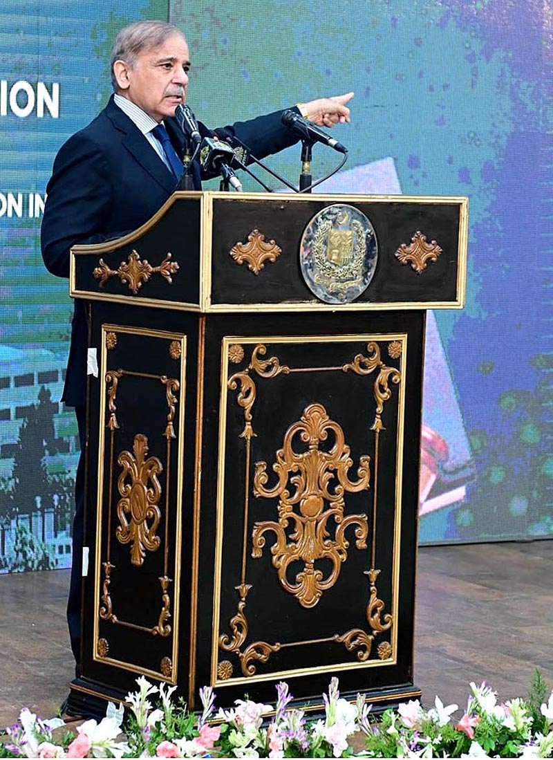 Prime Minister Muhammad Shehbaz Sharif addresses the launching ceremony of Pakistan Endowment Fund for Education & Incorporation of Coding and Constitution in the National Curriculum of Pakistan