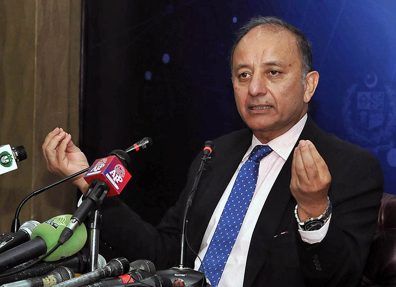 Minister of State for Petroleum Division, Dr. Musadik Malik addressing a press conference at PID Media Center