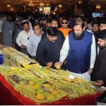 Governor Punjab Engr. Muhammad Baligh Ur Rehman visits different varieties of mango stalls during the inauguration ceremony of three days ''Mango Festival 2023'' at DHA Arena Hall