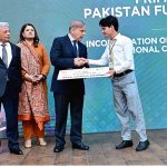 Prime Minister Muhammad Shehbaz Sharif distributes scholarship cheques among high-achieving students on merit basis under the Pakistan Endowment Fund for Education