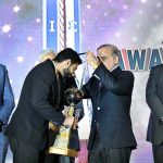 Prime Minister Muhammad Shehbaz Sharif presenting awards to highest exporters at "KCCI Exports Trophy Awards Ceremony 2022-23