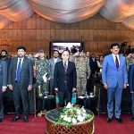 Prime Minister Muhammad Shehbaz Sharif in a group photo with members of Karachi Chamber of Commerce and Industry