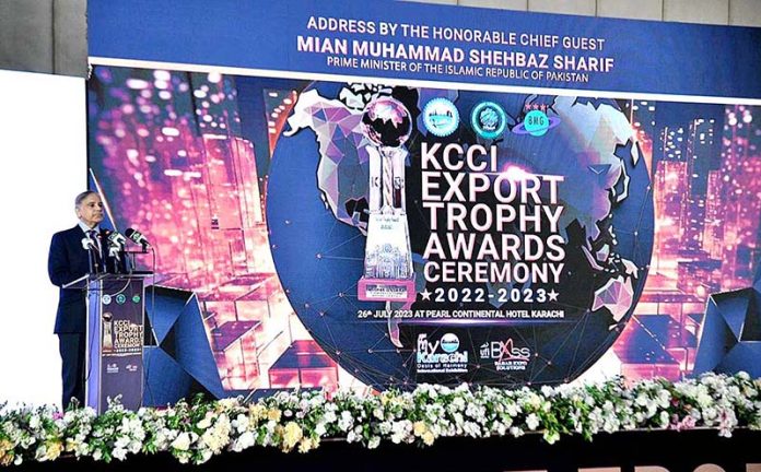 Prime Minister Muhammad Shehbaz Sharif addresses the Export Awards Ceremony