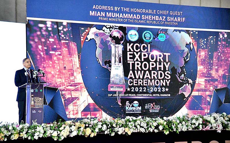 Prime Minister Muhammad Shehbaz Sharif addresses the Export Awards Ceremony
