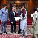 Prime Minister Muhammad Shehbaz Sharif distributing keys of newly constructed houses donated by HBL among the Flood affectees of Sindh