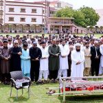 A large number of people participating in Funeral Prayer of Haji Murad Ali, father of PPP MPA Late Abdullah Murad and grandfather of Karachi Deputy Mayor Salman Abdullah Murad