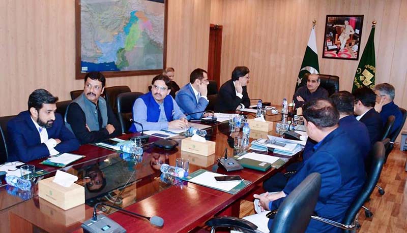Federal Minister for Railways, Khawaja Saad Rafique chairing a meeting at Ministry of Railways