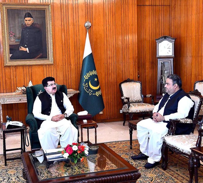Senator Danesh Kumar called on the Acting-President, Muhammad Sadiq Sanjrani at Aiwan-e-Sadr