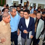 Prime Minister Muhammad Shehbaz Sharif being briefed on the under-construction Nistar II Hospital