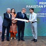 Prime Minister Muhammad Shehbaz Sharif distributes scholarship cheques among high-achieving students on merit basis under the Pakistan Endowment Fund for Education