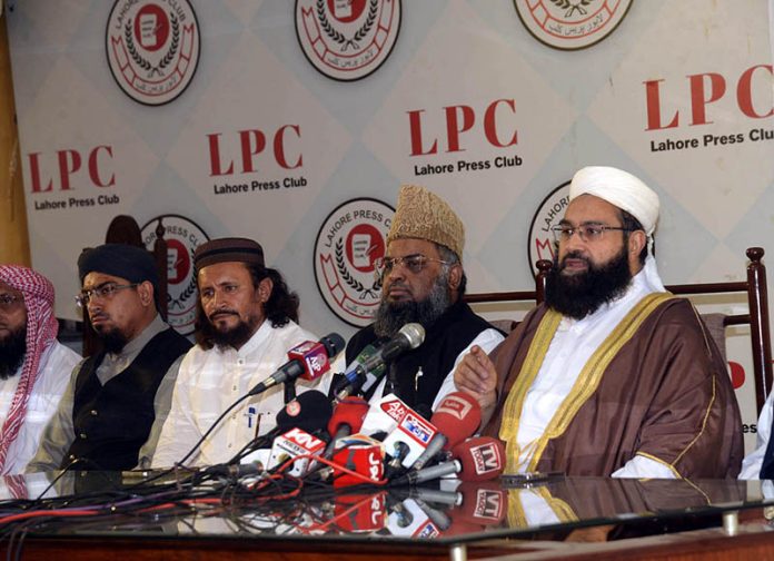 Special Assistant to the Prime Minister on Religious Harmony Maulana Tahir Ashrafi addressing a seminar on Hazrat Usman Ghani (R.A) at Press Club