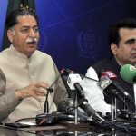 Federal Minister Mian Javed Latif addresses to the Media persons during a press conference at PIDC